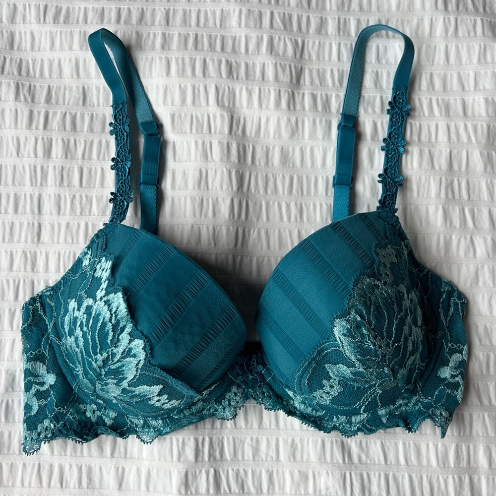 Simone Perele Amour Plunge Bra in Topaz, 32E